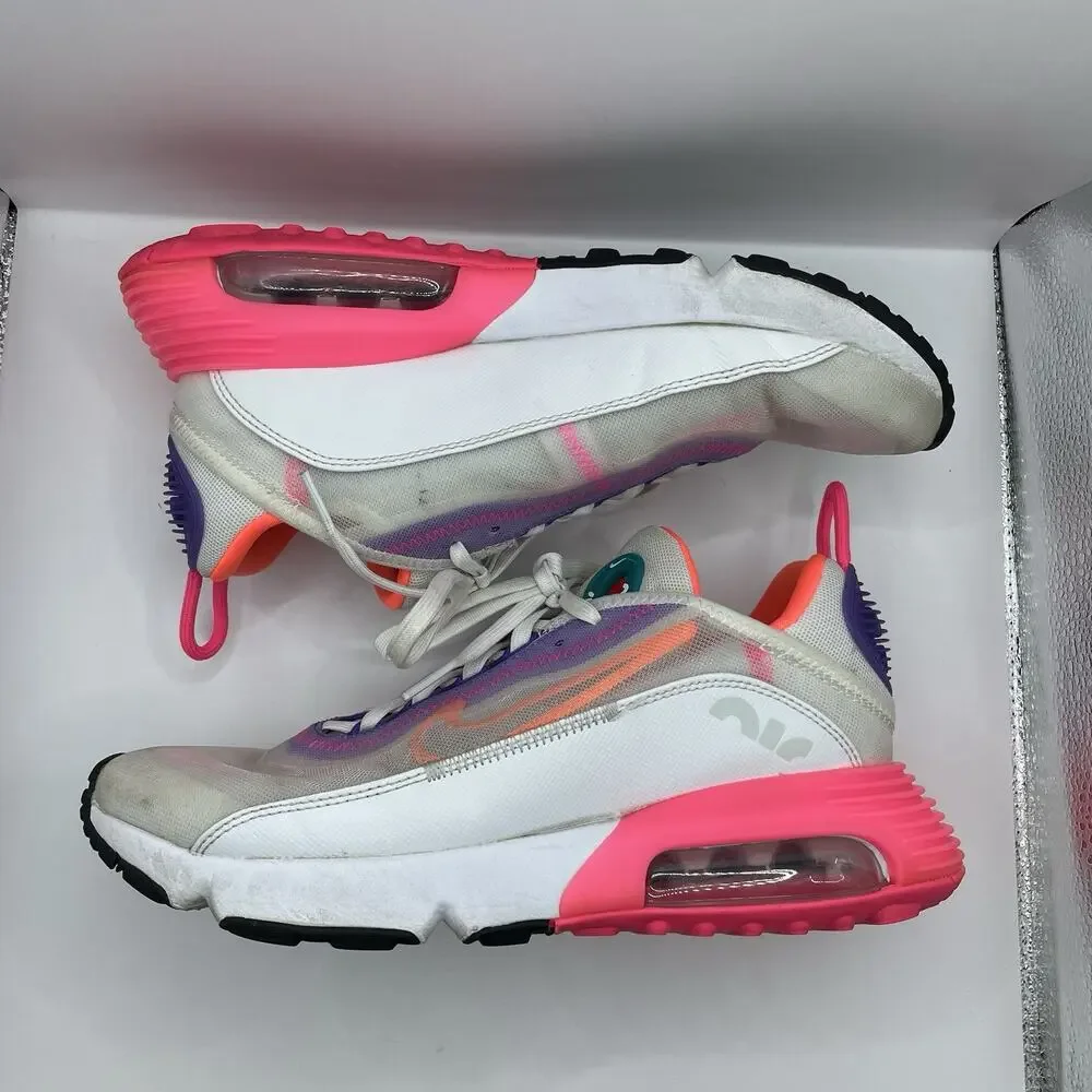 Women's Size 8.5 Nike Air Max 2090 White Hyper Orange Pink CZ1516-100 Sneaker